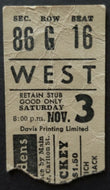 1962 Maple Leaf Gardens Hockey Ticket Stub Toronto Maple Leafs Detroit Red Wings