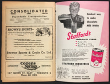 Load image into Gallery viewer, 1949 NHL Hockey Program Toronto Maple Leaf Sports Magazine Vs Detroit Red Wings
