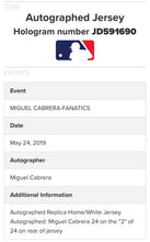 Load image into Gallery viewer, Miguel Cabrera Autographed Signed Detroit Tigers Majestic Jersey Fanatics + MLB
