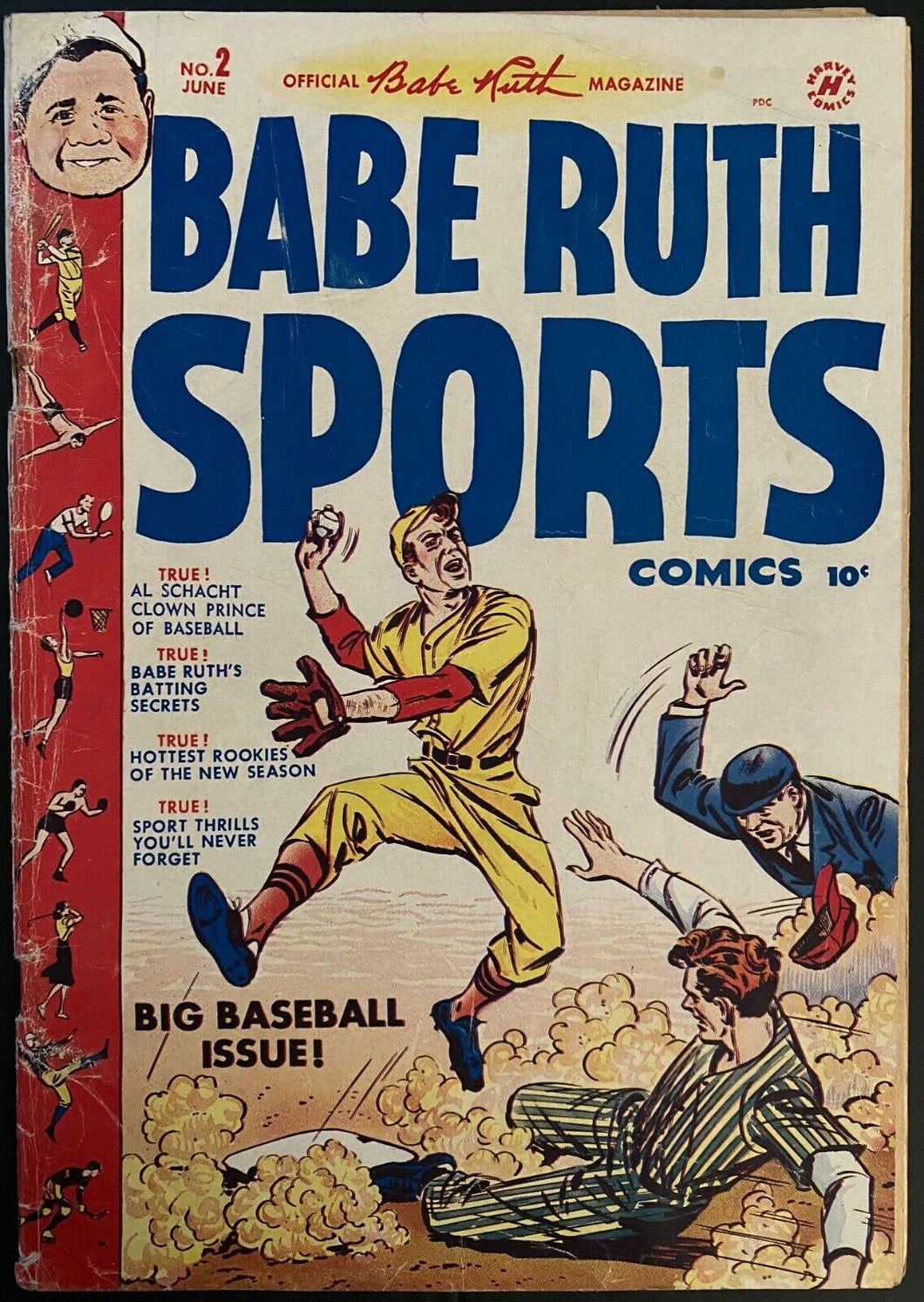 Babe Ruth Sports Comic 2nd Issue June 1949 Vintage New York Yankees MLB Baseball