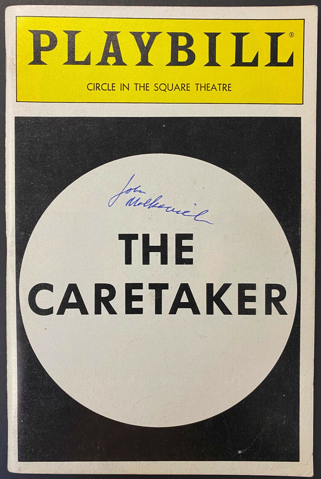 1986 The Caretaker Playbill Autographed Signed Play Director John Malkovich NYC