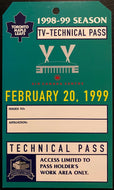 1999 NHL Hockey Toronto Maple Leafs Technical Pass Air Canada Centre First Game