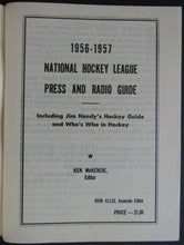 Load image into Gallery viewer, 1956-1957 NHL Jim Hendy's Press &amp; Radio Guide + Who's Who In Hockey Vintage
