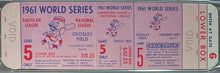 Load image into Gallery viewer, 1961 World Series Game 5 Full Proof Ticket Clincher MLB Reds vs NY Yankees PSA 4
