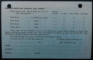 1950's Toronto Maple Leaf Baseball Club Season Tickets Order Form Vintage