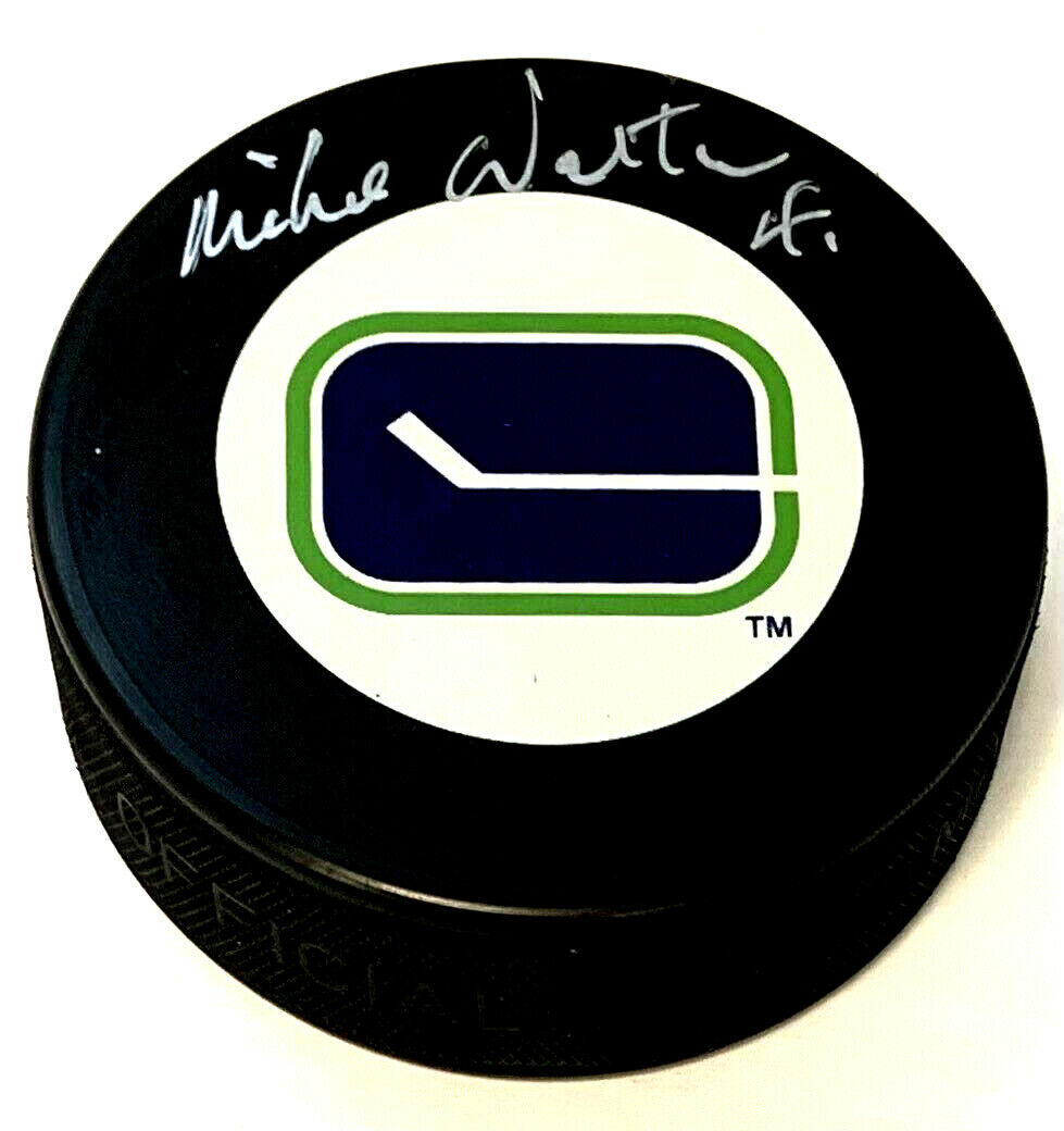 Mike Walton Signed Vancouver Canucks Hockey Puck Autographed NHL