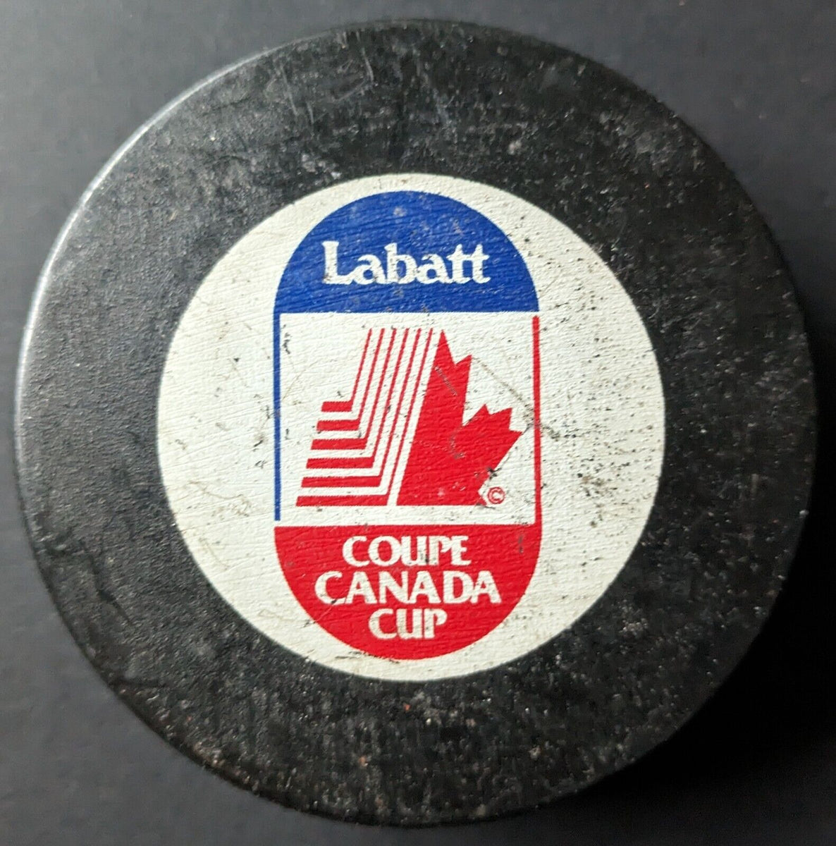1991 Labatt Canada Cup Game Puck International Ice Hockey Tournament O ...