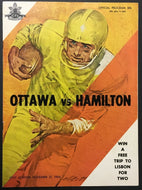 1964 CFL Football Program Ottawa Rough Riders vs Hamilton Tiger-Cats Unscored