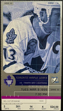 Load image into Gallery viewer, 1999 Toronto Maple Leafs 1st Year Acc NHL Hockey Ticket Mats Sundin Pictured
