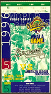 1996 World Series Game 5 Ticket Fulton County Stadium Atlanta Braves vs Yankees