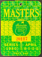 1980 Masters Golf Tournament Celluloid Badge PGA Tour Seve Ballesteros Wins