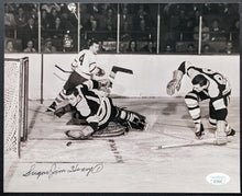 Load image into Gallery viewer, Vintage NHL Hockey Boston Bruins Autographed Sugar Jim Henry Photo JSA COA
