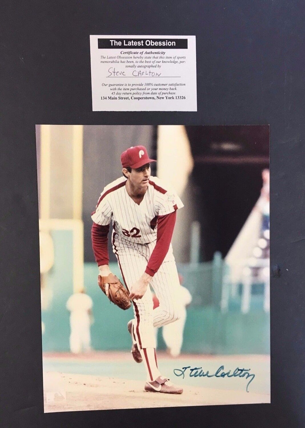 MLB Baseball Signed Steve Carlton Baseball Autographed Phillies Picture COA