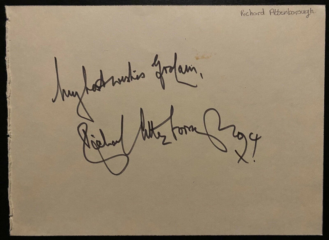 Signed English Actor Filmmaker Richard Attenborough Autograph From Album LOA