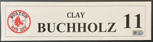 Load image into Gallery viewer, Clay Buchholz Boston Red Sox Game-Used Cardstock Locker Name Plate MLB Holo
