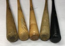 Load image into Gallery viewer, 5 Vintage Mini Bats Louisville Slugger Hillerich &amp; Bradsby Wooden Bats 16&quot;
