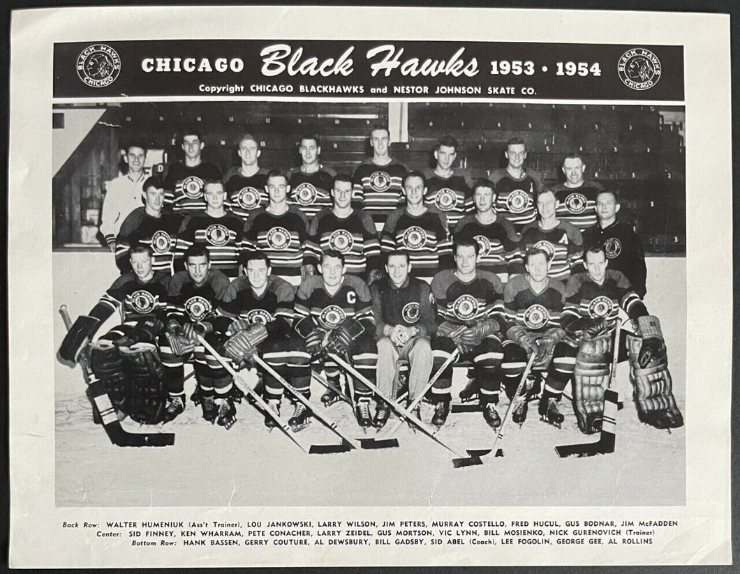 1953-54 Chicago Blackhawks Team Issued Nestor Johnson Promo Photo