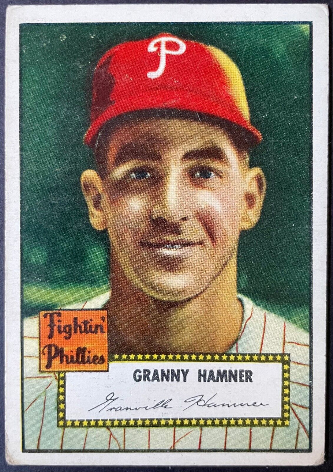 1952 Topps Baseball Granny Hamner #221 Philadelphia Phillies MLB Card Vintage