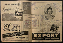 Load image into Gallery viewer, 1957 Quebec Colisee Playoff Hockey Program Edinburgh Trophy Series Game 6 Aces
