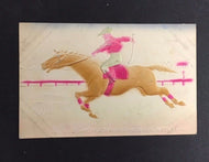 Vintage Horse Racing Postcard Marked 1910 Rare Canadian Stamp