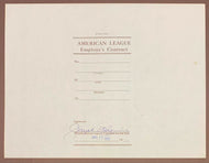1967 Kansas City Athletics Season Contract MLB Baseball Coach Wes Stock Signed