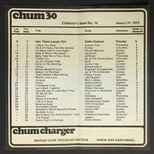 Load image into Gallery viewer, 1970 CHUM Radio Survey Music Chart Toronto Eddie Holman Hollies Vintage Music
