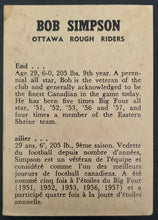 Load image into Gallery viewer, 1959 General Mills Wheaties CFL Football Bob Simpson Ottawa Rough Riders Card
