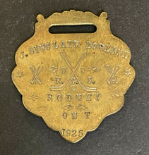 Load image into Gallery viewer, 1925 Vintage Rodney Ontario Canadian Hockey + Baseball Medal Fob Vtg
