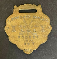 1925 Vintage Rodney Ontario Canadian Hockey + Baseball Medal Fob Vtg