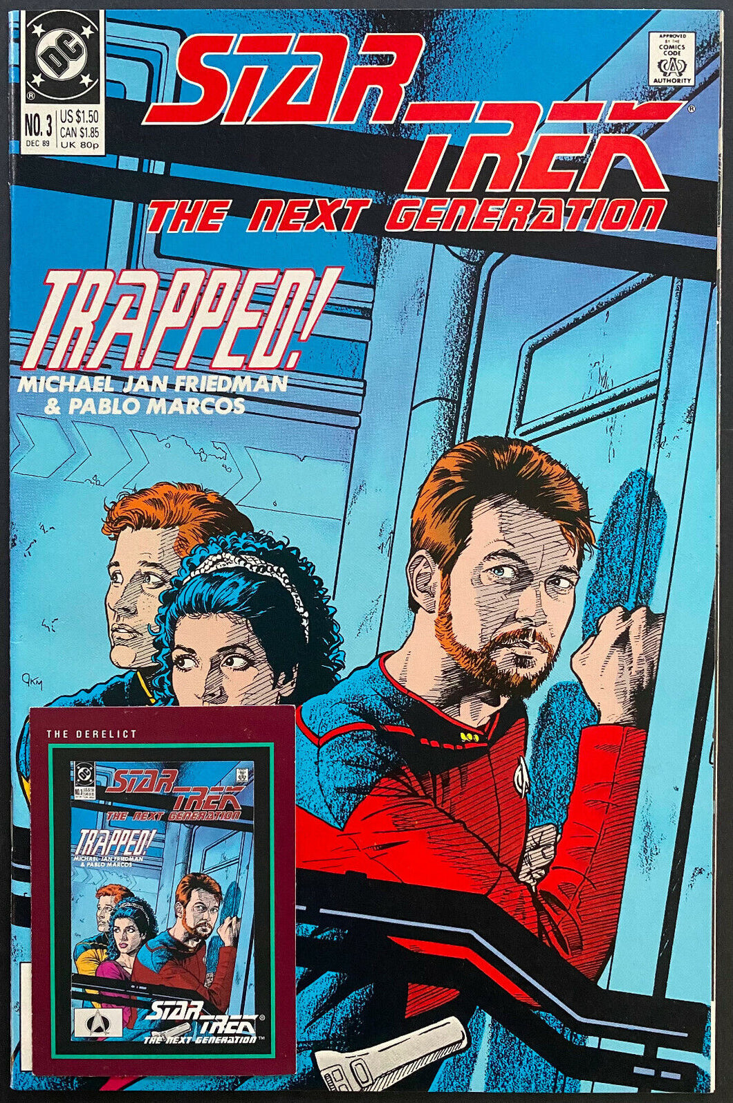 1989 Star Trek The Next Generation Comic Book + Matching Card