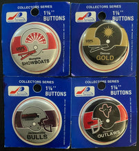 Load image into Gallery viewer, 19 Different United States Football League 1.25" Pinbacks USFL Vintage Buttons
