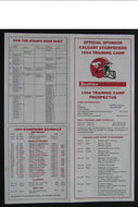 1994 Official Calgary Stampeders Training Camp Guide CFL Football - Doug Flutie