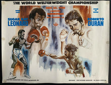 Load image into Gallery viewer, 1980 Site Poster Boxing Sugar Ray Leonard Roberto Duran No Más Superdome Vintage
