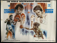 1980 Site Poster Boxing Sugar Ray Leonard Roberto Duran No Más Superdome Vintage