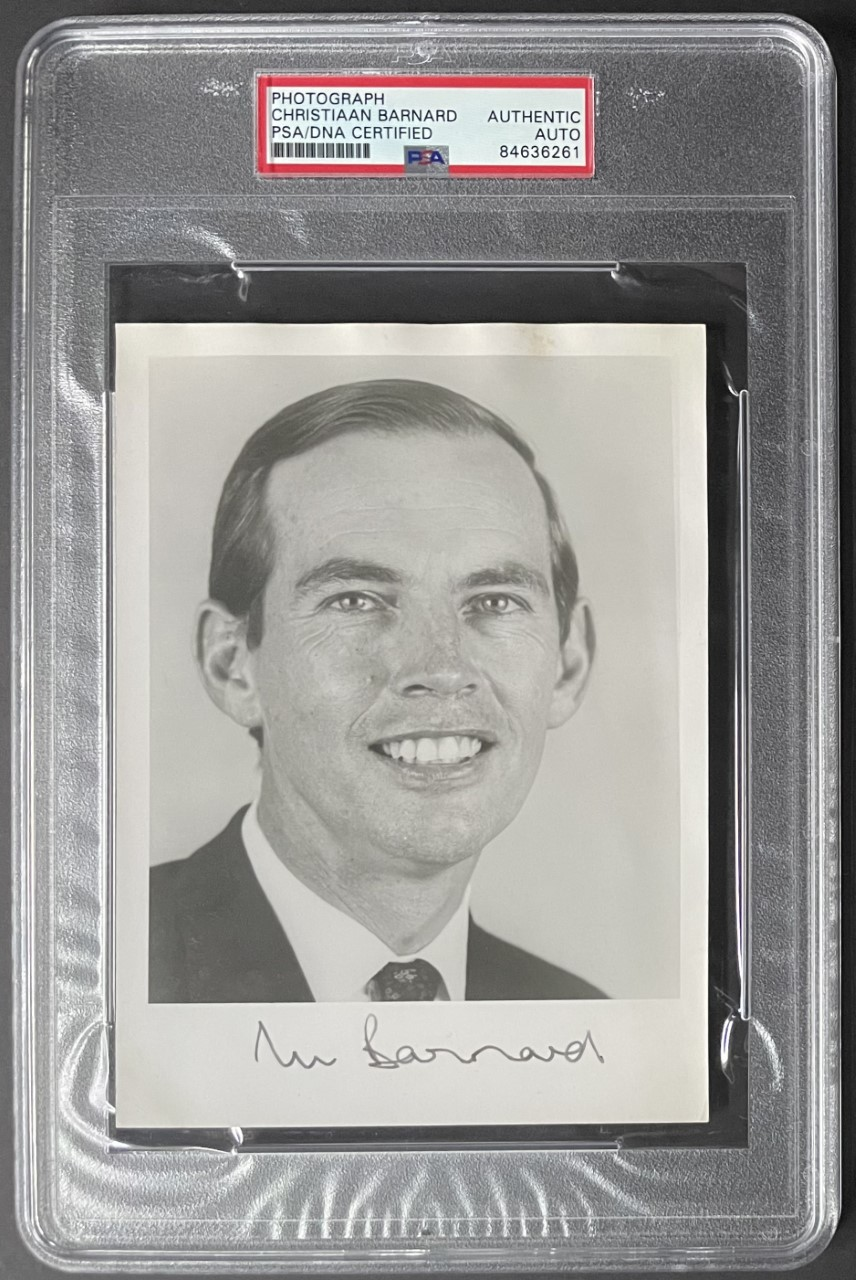 Christiaan Barnard Autographed Photo Pioneer Heart Transplant Surgeon PSA/DNA