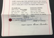 Load image into Gallery viewer, 1959 OHA Jr A Hockey Contract For Marlboro Athletic Club &amp; Brian Conacher Signed

