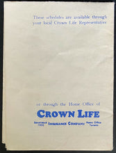 Load image into Gallery viewer, 1954 MLB Baseball Schedule AL NL IL AA Leagues Crown Life Insurance Vintage

