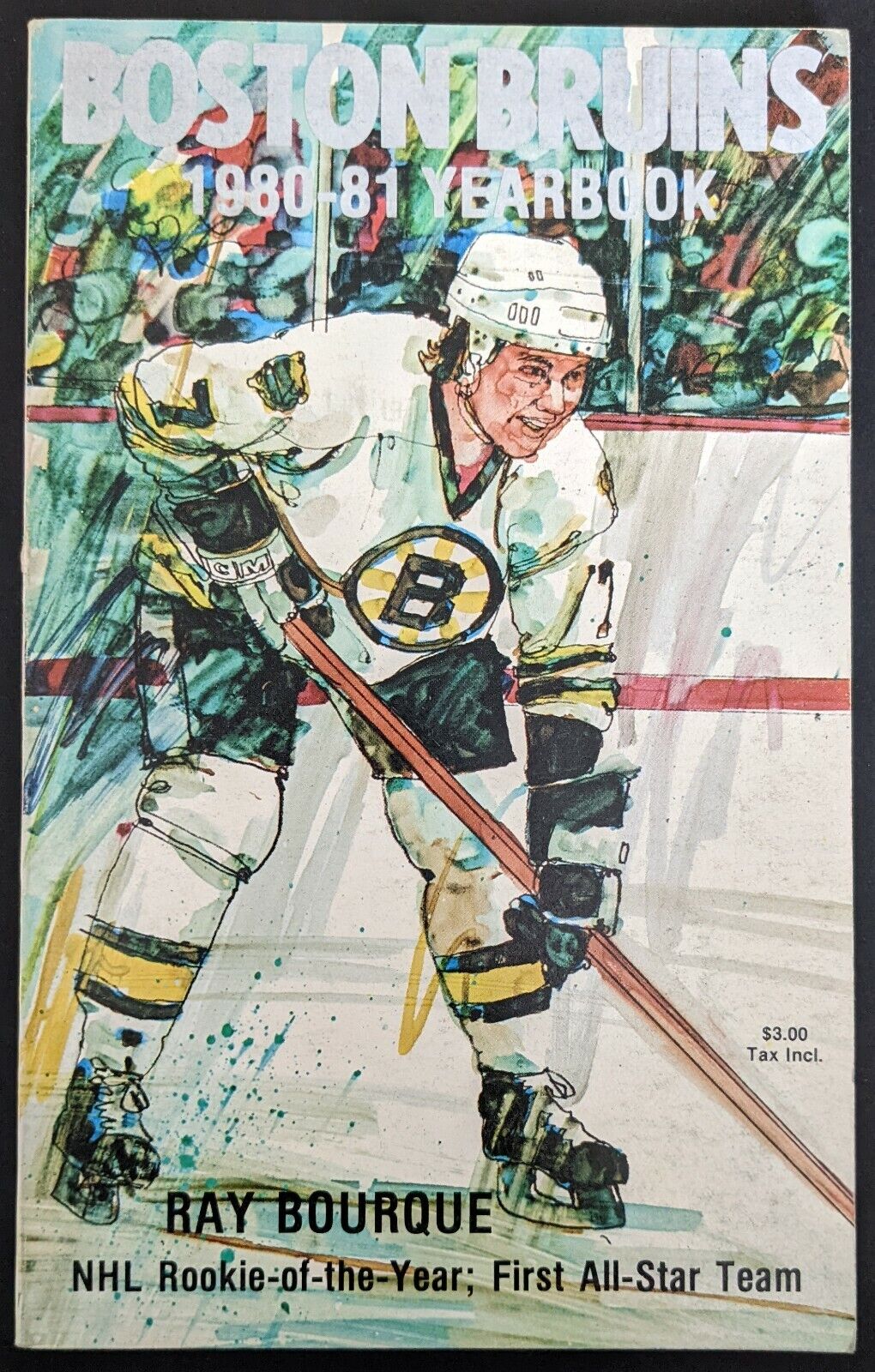 1980-81 Boston Bruins Media Guide Ray Bourque Rookie of the Year Cover NHL VTG