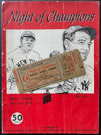 1949 Babe Ruth Lou Gehirg Night Of Champions Program + Full Game Ticket Unused