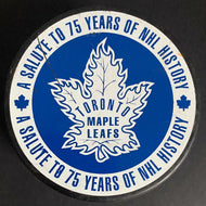 2001 NHL Hockey Toronto Maple Leafs 75th Anniversary Promo Puck Tim Hortons Logo