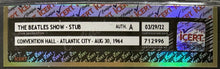 Load image into Gallery viewer, 1964 Atlantic City Convention Beatles Slabbed Concert Ticket Authenticated iCert
