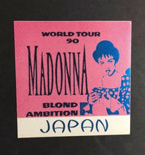 Load image into Gallery viewer, Madonna 1990 Blond Ambition Tour Backstage Pass Japan Concert
