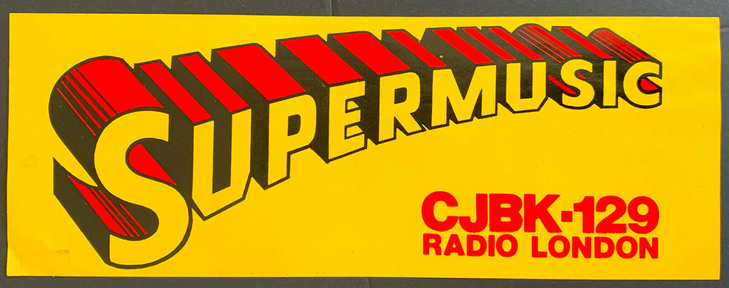 CJBK Radio London Supermusic Bumper Sticker Car Decal Vintage Music Superman