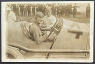 1910's Ralph De Palma Historic Vintage Photo Racing Legend Behind The Wheel LOA