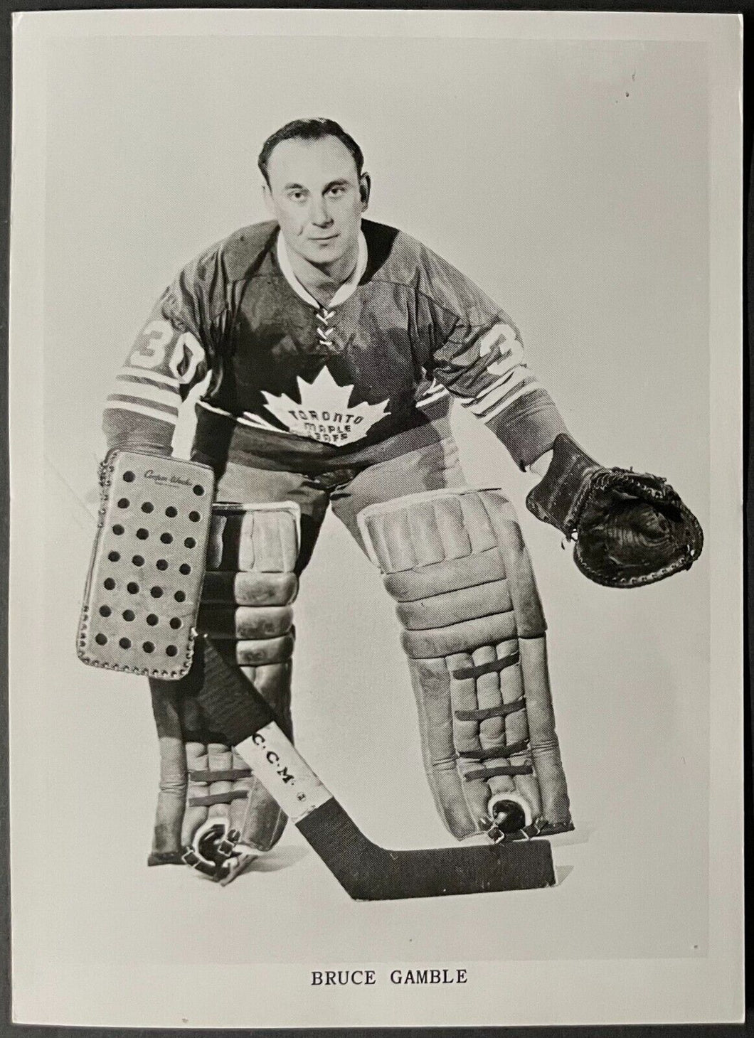 1968-69 NHL Hockey Toronto Maple Leafs Bruce Gamble Team Issued Photo Vintage