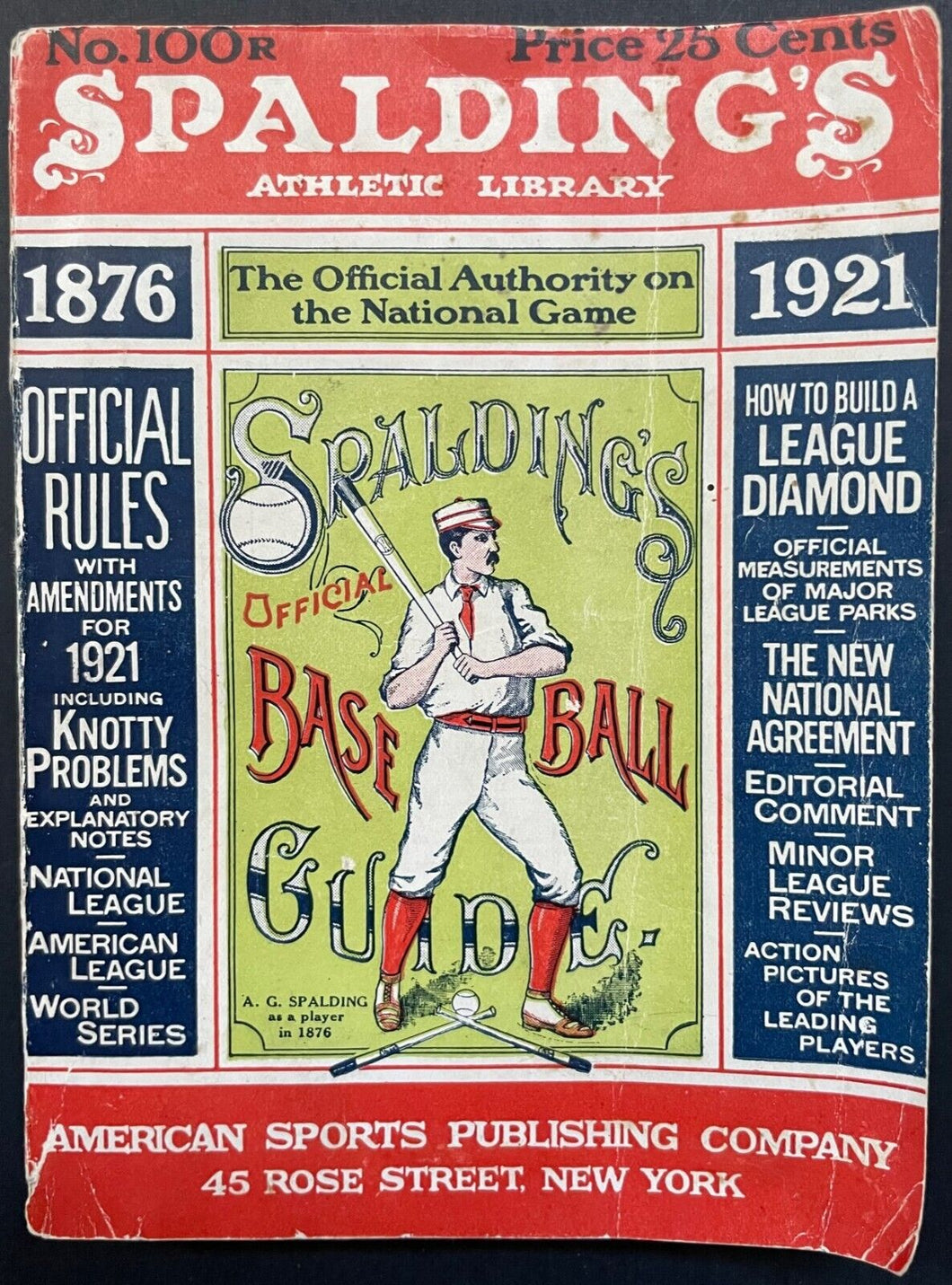 1921 Spalding Official Baseball Guide Vintage Program Photographs MLB Booklet