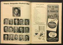 Load image into Gallery viewer, 1954 CFL Football Program Edmonton Eskimos Vs Calgary Stampeders Autographed x7
