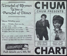 Load image into Gallery viewer, 1967 1050 Chum Chart Radio Survey Vintage Music James Brown + Petula Clark Promo
