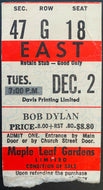 Historic 1975 Bob Dylan Rolling Thunder Revue Maple Leaf Gardens Concert Ticket