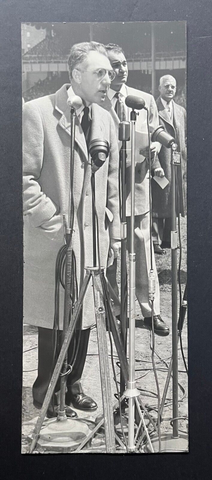 1947 Ford Frick Original Photo Introduces Babe Ruth Yankee Stadium Baseball